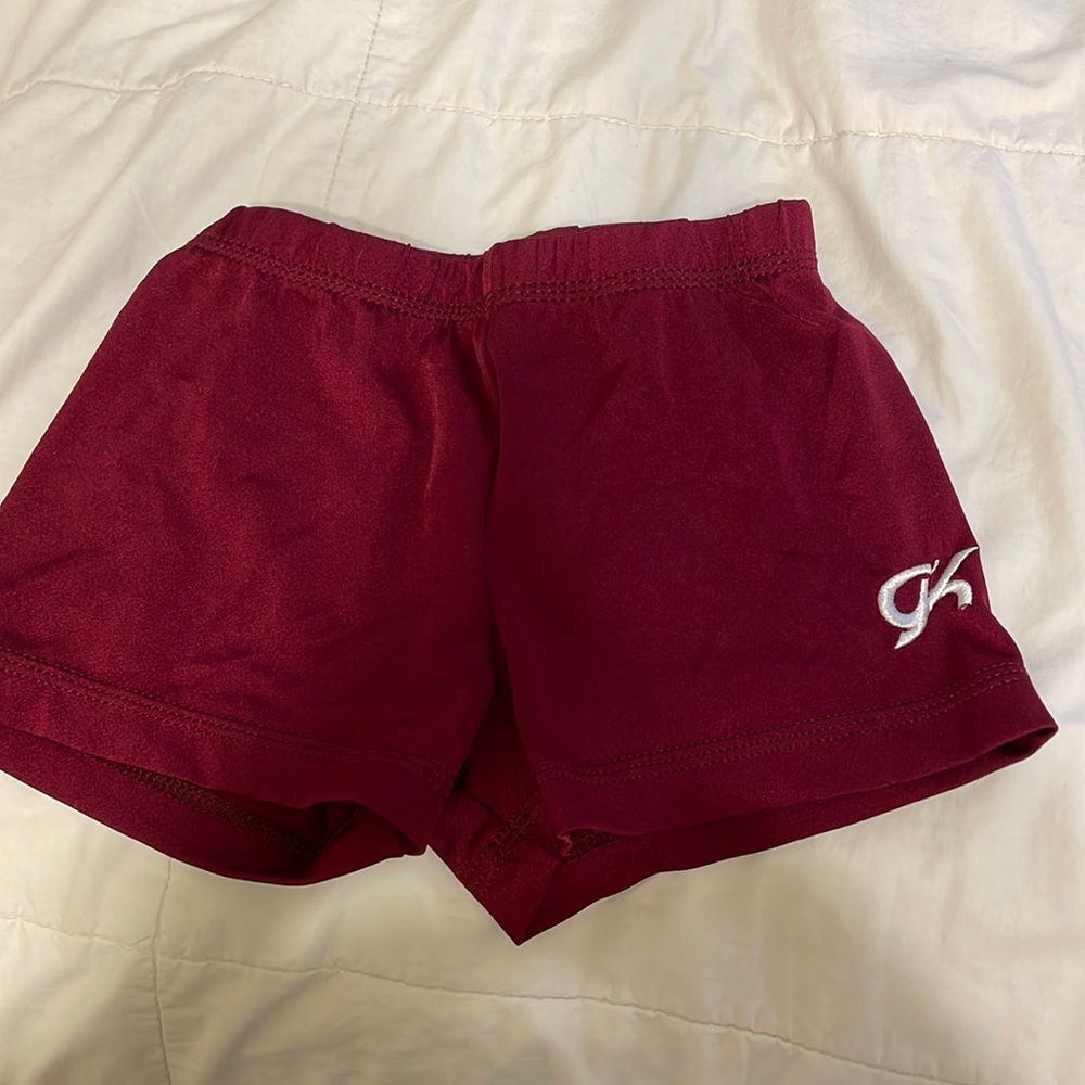 GK red/maroon gymnastics shorts